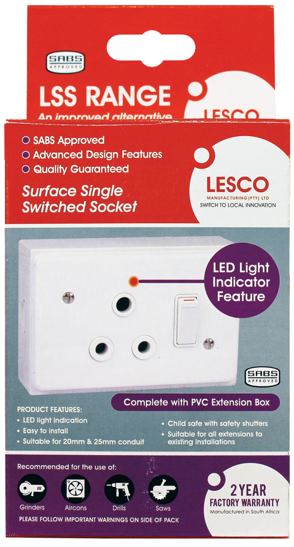 Surface Socket 2x4 Single With Led - Image 2