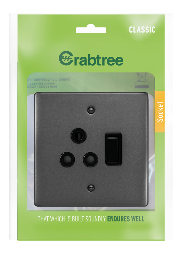 Switch Socket 4 4 Single Graphite Crabtree GS Vickers Co Switch Socket 4 4 Single Graphite Crabtree GS Vickers Co